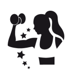 Femme qui tient un haltère