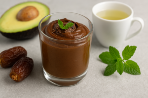 Mousse légère cacao – avocat – dattes