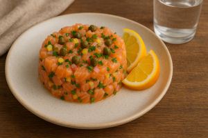 Tartare de saumon aux câpres & agrumes